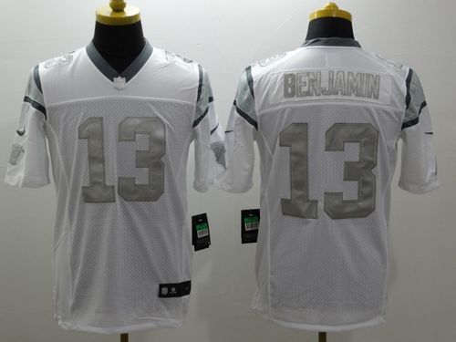 Nike Panthers #13 Kelvin Benjamin White Men's Stitched NFL Limited Platinum Jersey - Click Image to Close